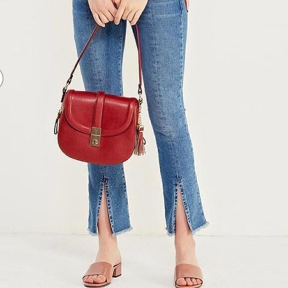 CARPISA RED Faux Leather Mini Shoulder Handbag NWOT - Picture 2 of 10